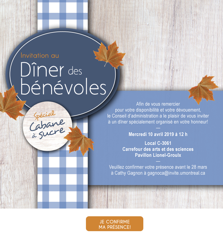 Invitation - Dîner des bénévoles • ACPUM